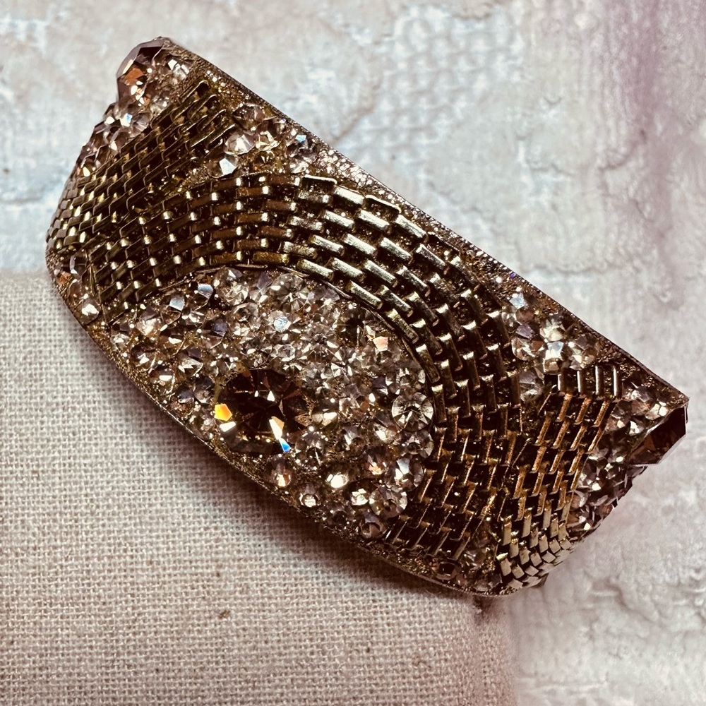 Chamak By Priya | Bracelet | Wide Crystal Bracelet in Gold - Picture 16 of 16